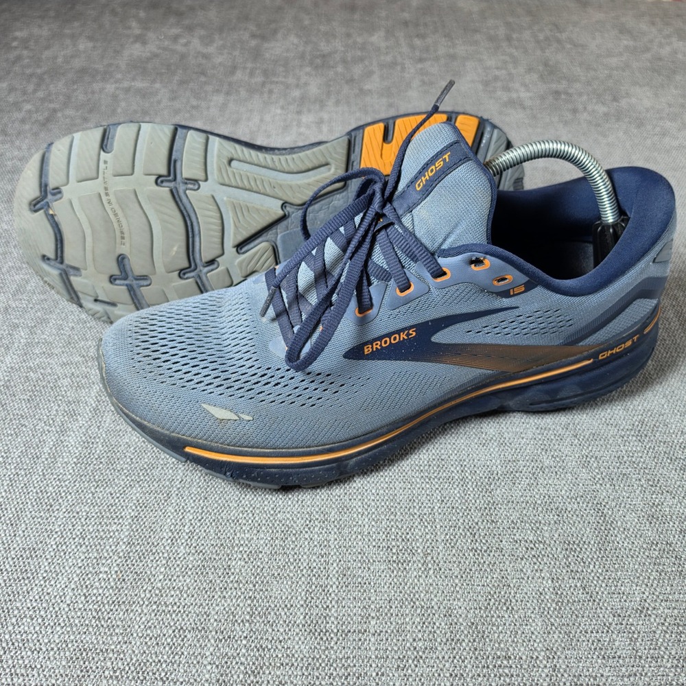 Brooks Ghost 15 Mens 13 Blue Orange 1103931D025 Running Shoes